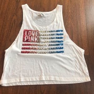 VS Pink American flag crop top